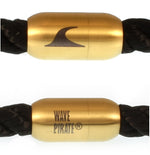 WAVEPIRATE Segeltauarmband STORM K Schwarz Gold mit Edelstahlverschluss